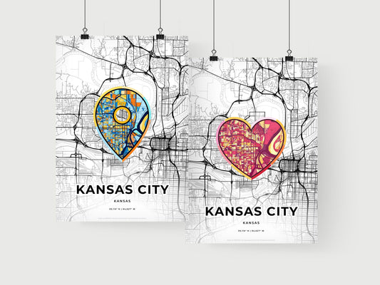 Kansas City Kansas art print for couples