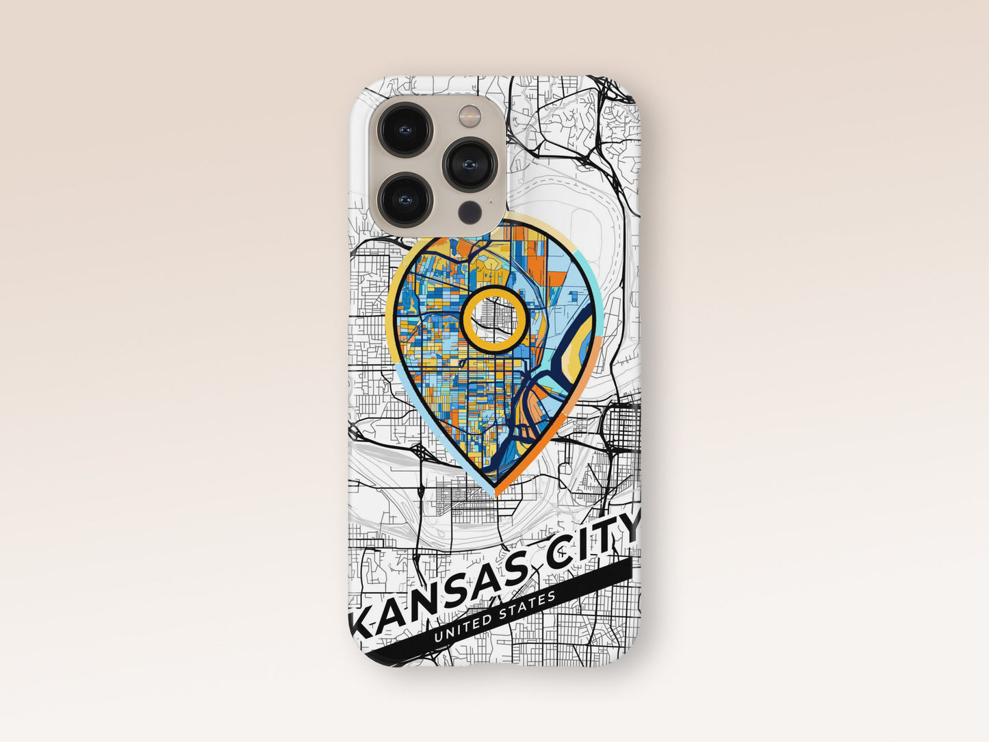 Kansas City Kansas slim phone case with colorful icon. Birthday, wedding or housewarming gift. Couple match cases. 1