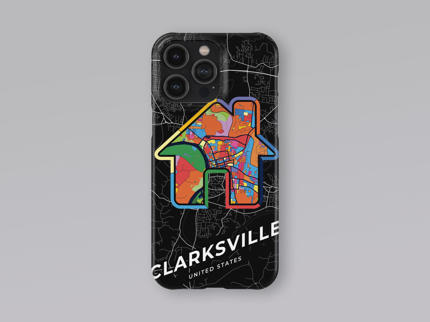 Clarksville Tennessee slim phone case with colorful icon. Birthday, wedding or housewarming gift. Couple match cases. 3