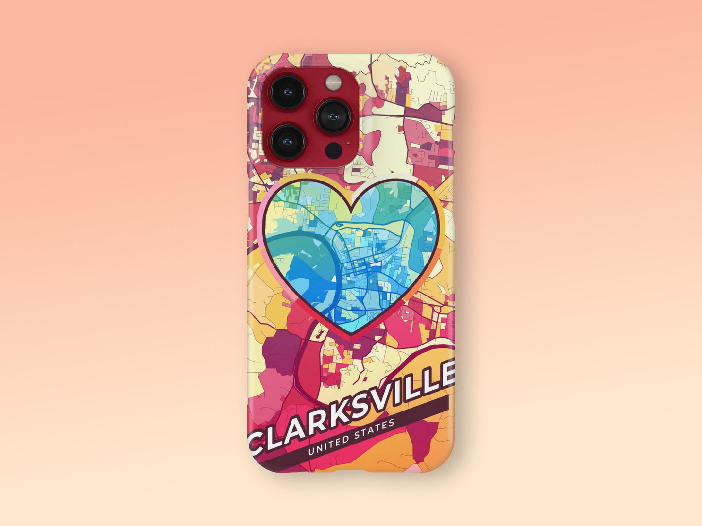 Clarksville Tennessee slim phone case with colorful icon. Birthday, wedding or housewarming gift. Couple match cases. 2