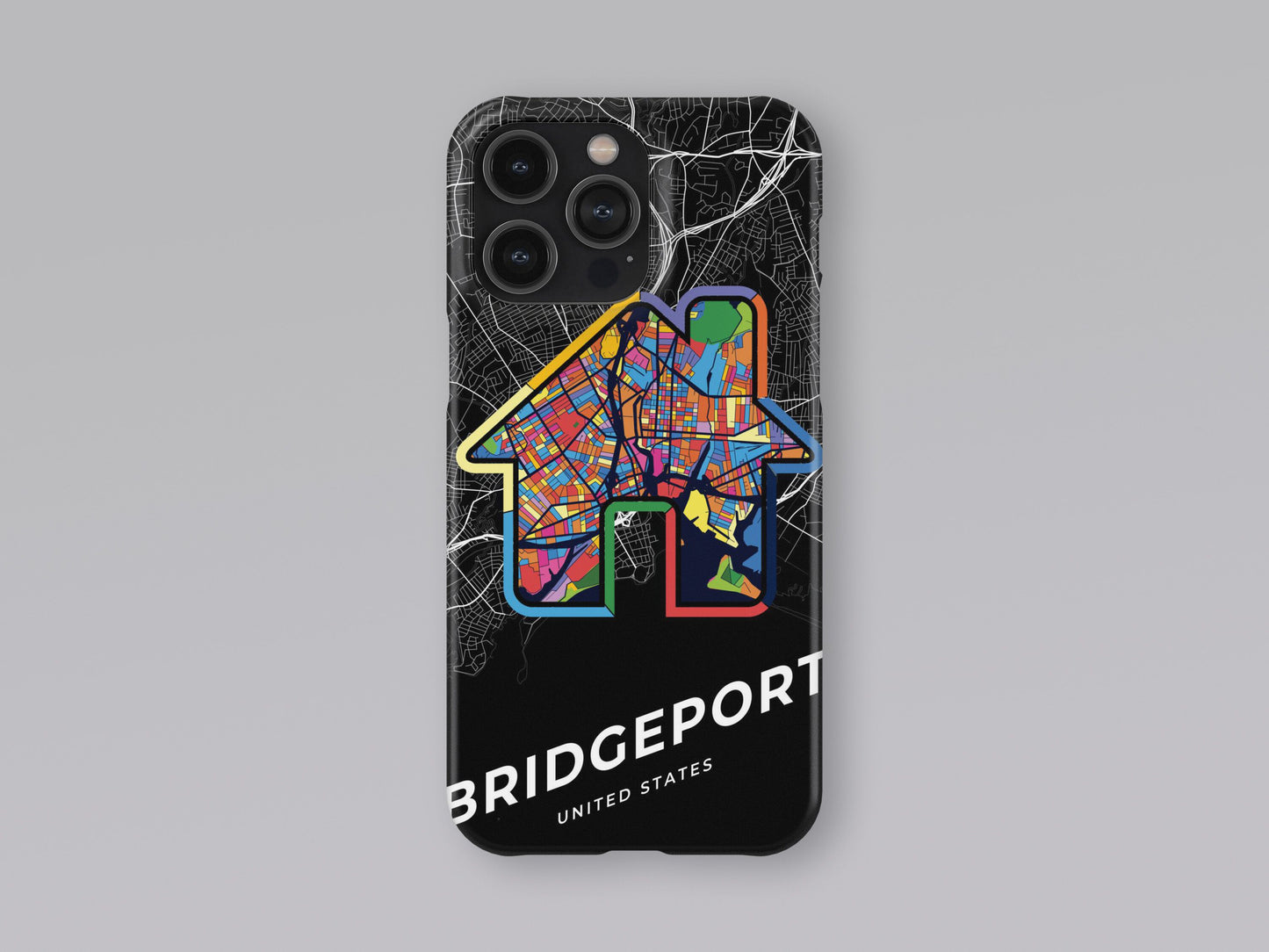 Bridgeport Connecticut slim phone case with colorful icon. Birthday, wedding or housewarming gift. Couple match cases. 3