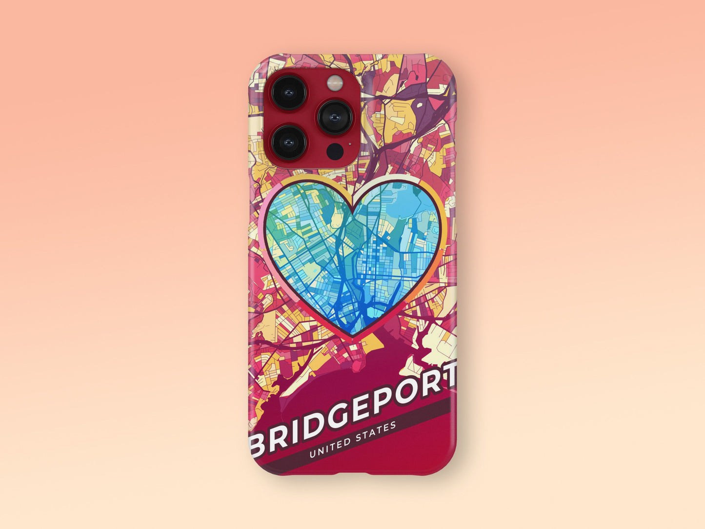 Bridgeport Connecticut slim phone case with colorful icon. Birthday, wedding or housewarming gift. Couple match cases. 2