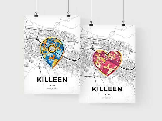 Killeen Texas art print for couples