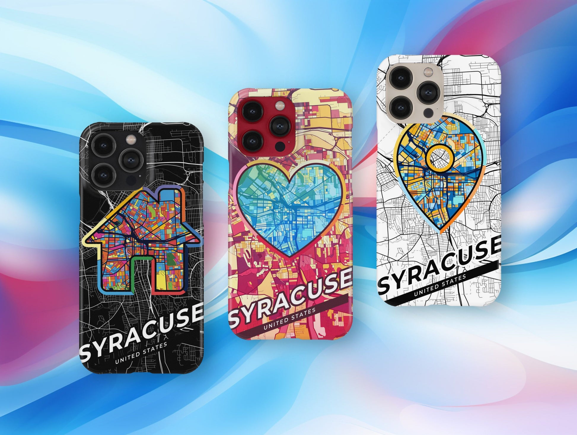 Syracuse New York slim phone case with colorful icon