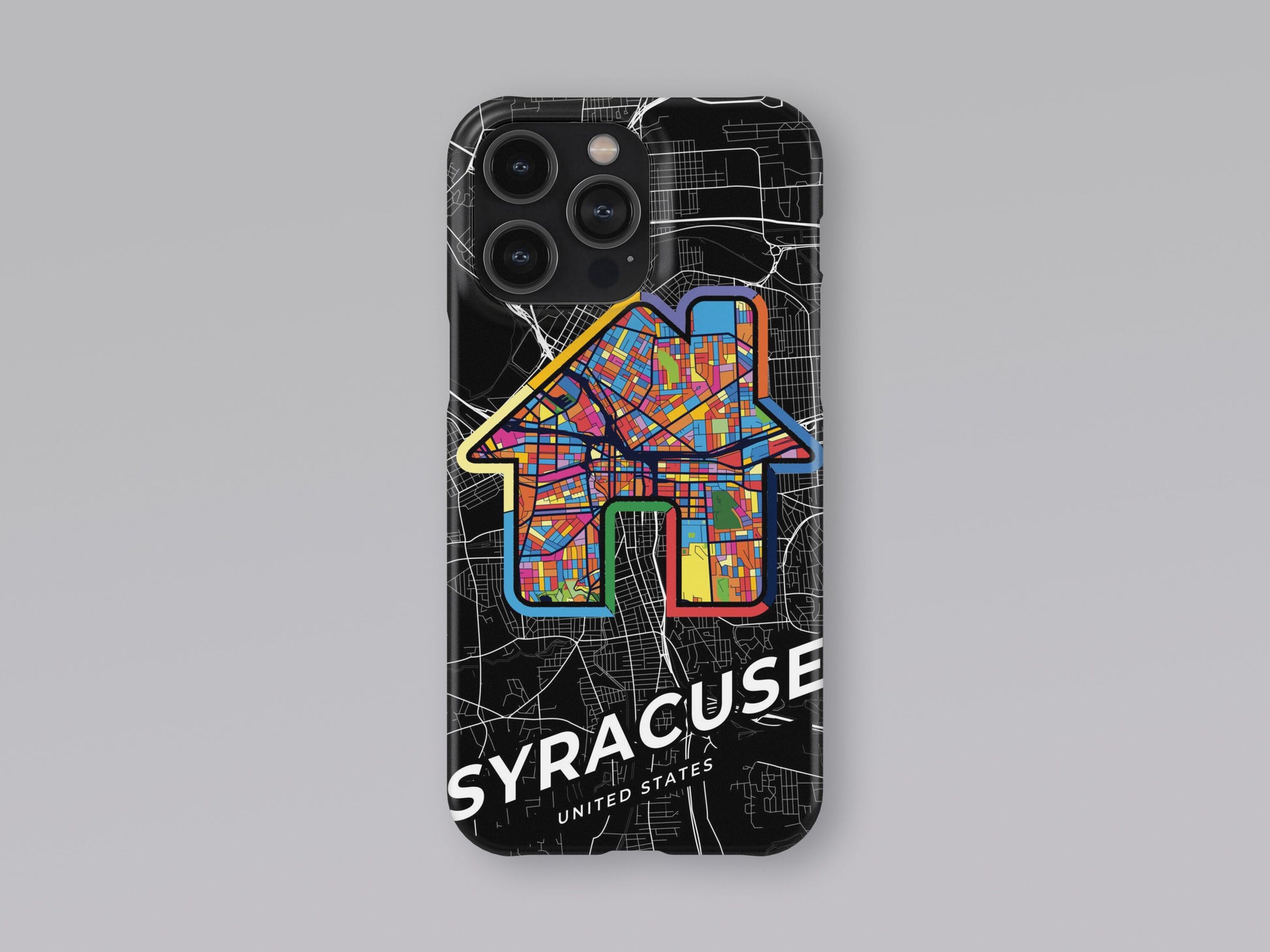 Syracuse New York slim phone case with colorful icon 3