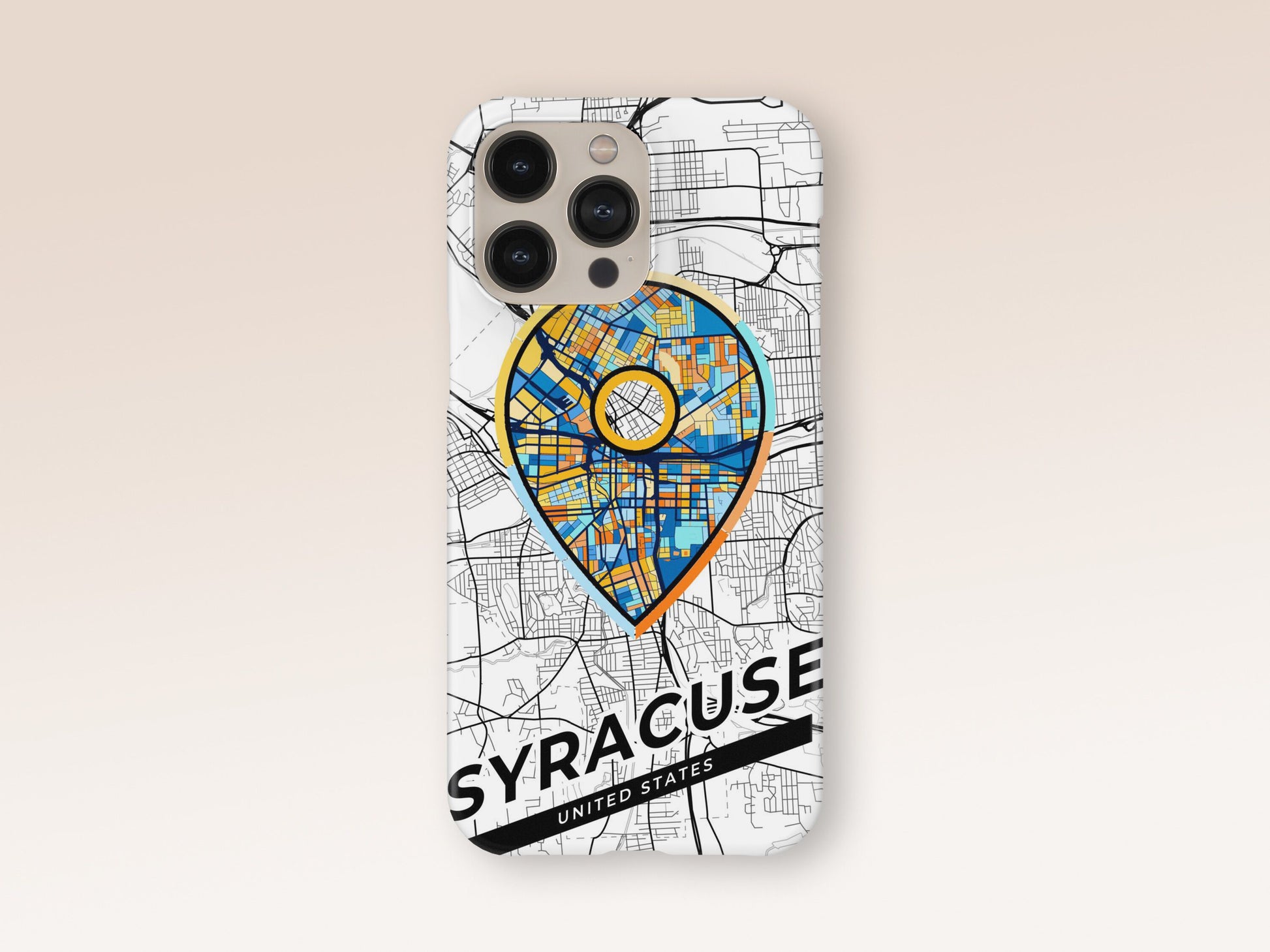 Syracuse New York slim phone case with colorful icon 1