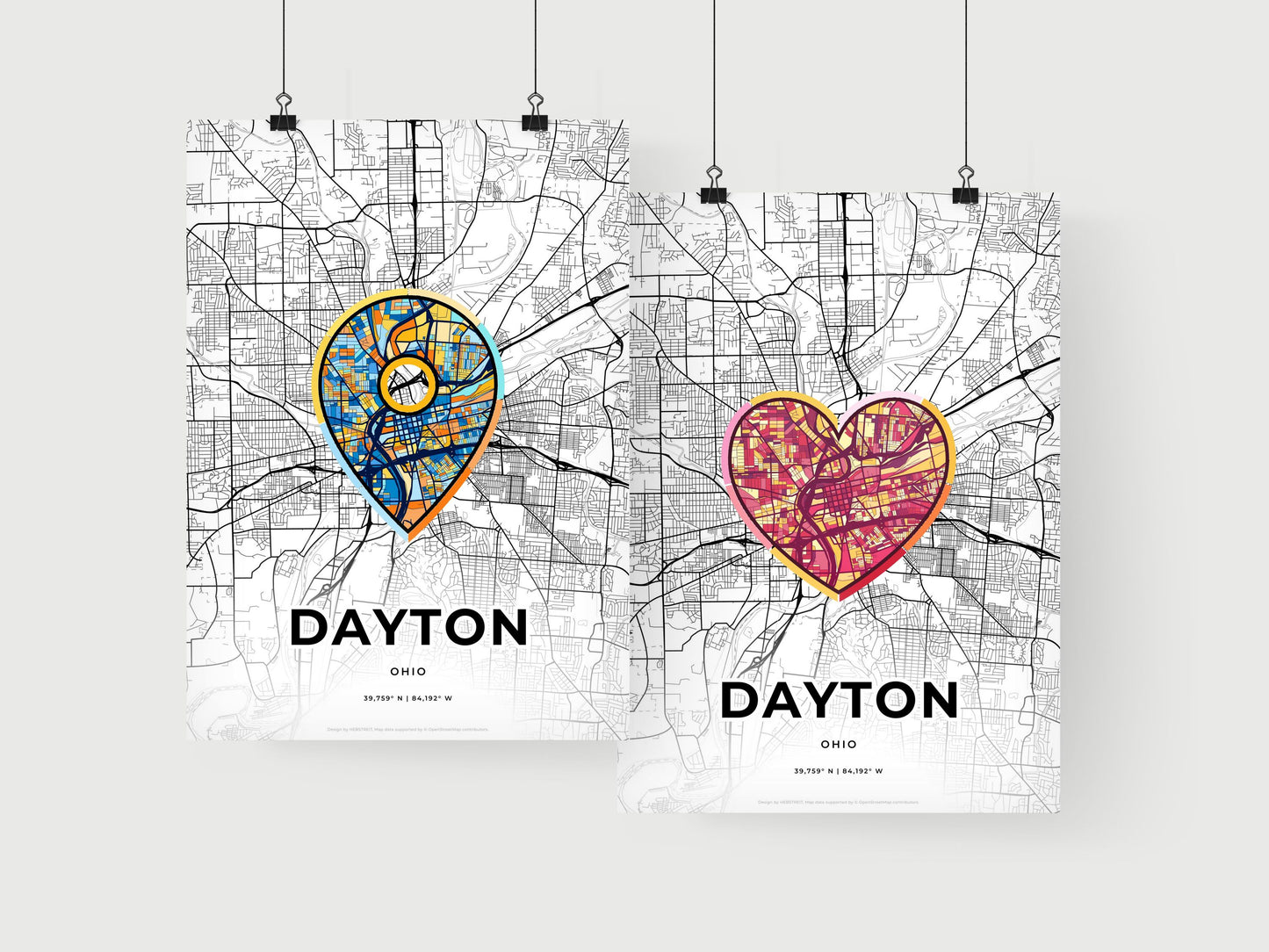 Dayton Ohio art print for couples