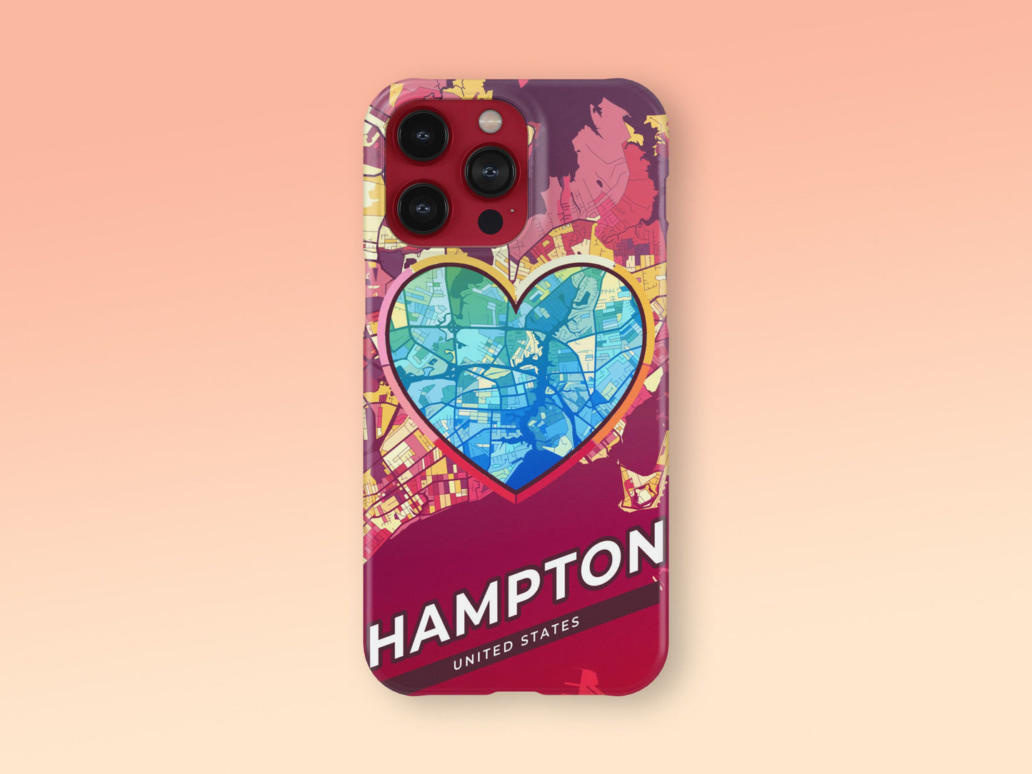 Hampton Virginia slim phone case with colorful icon. Birthday, wedding or housewarming gift. Couple match cases. 2