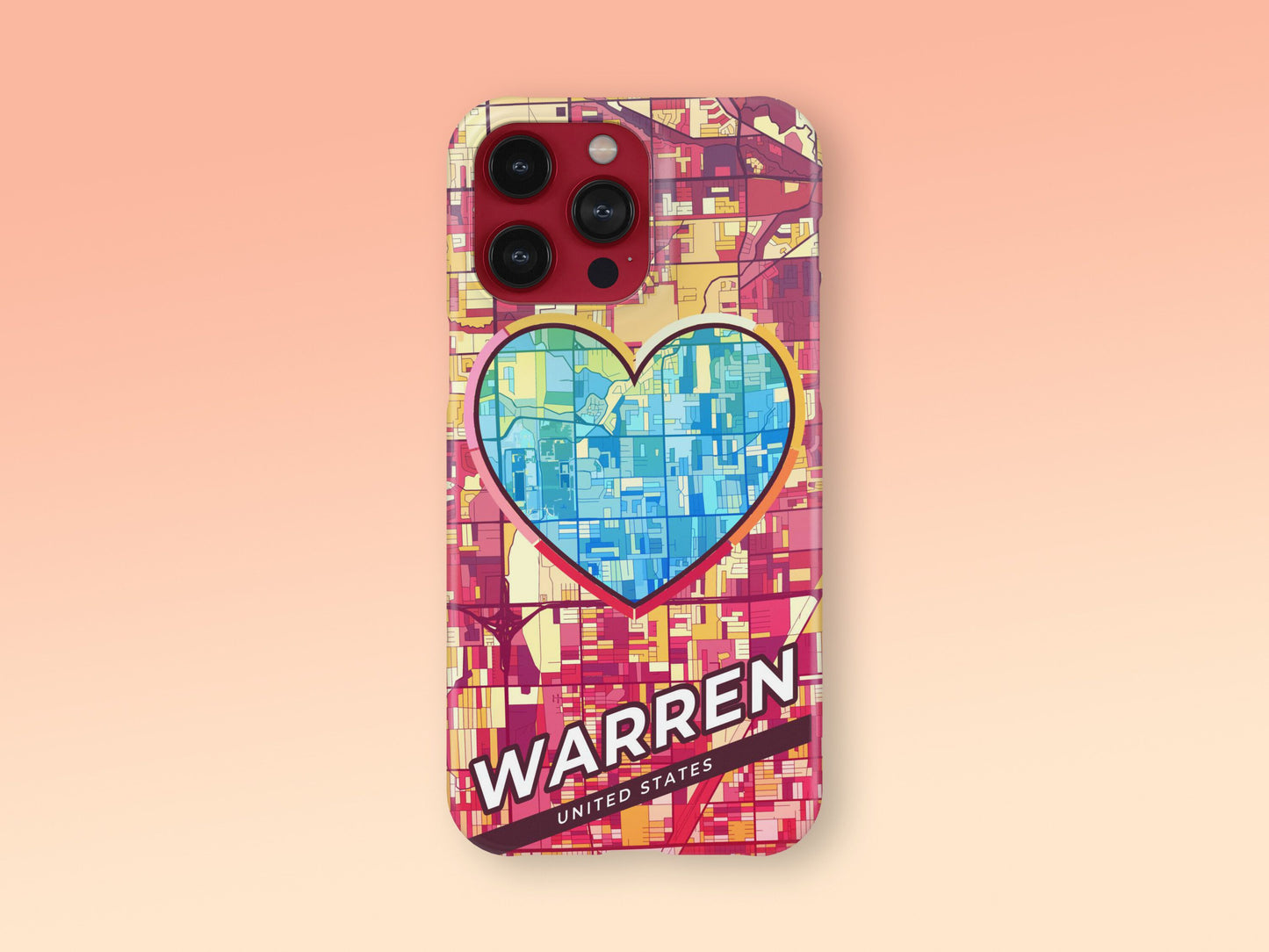 Warren Michigan slim phone case with colorful icon 2