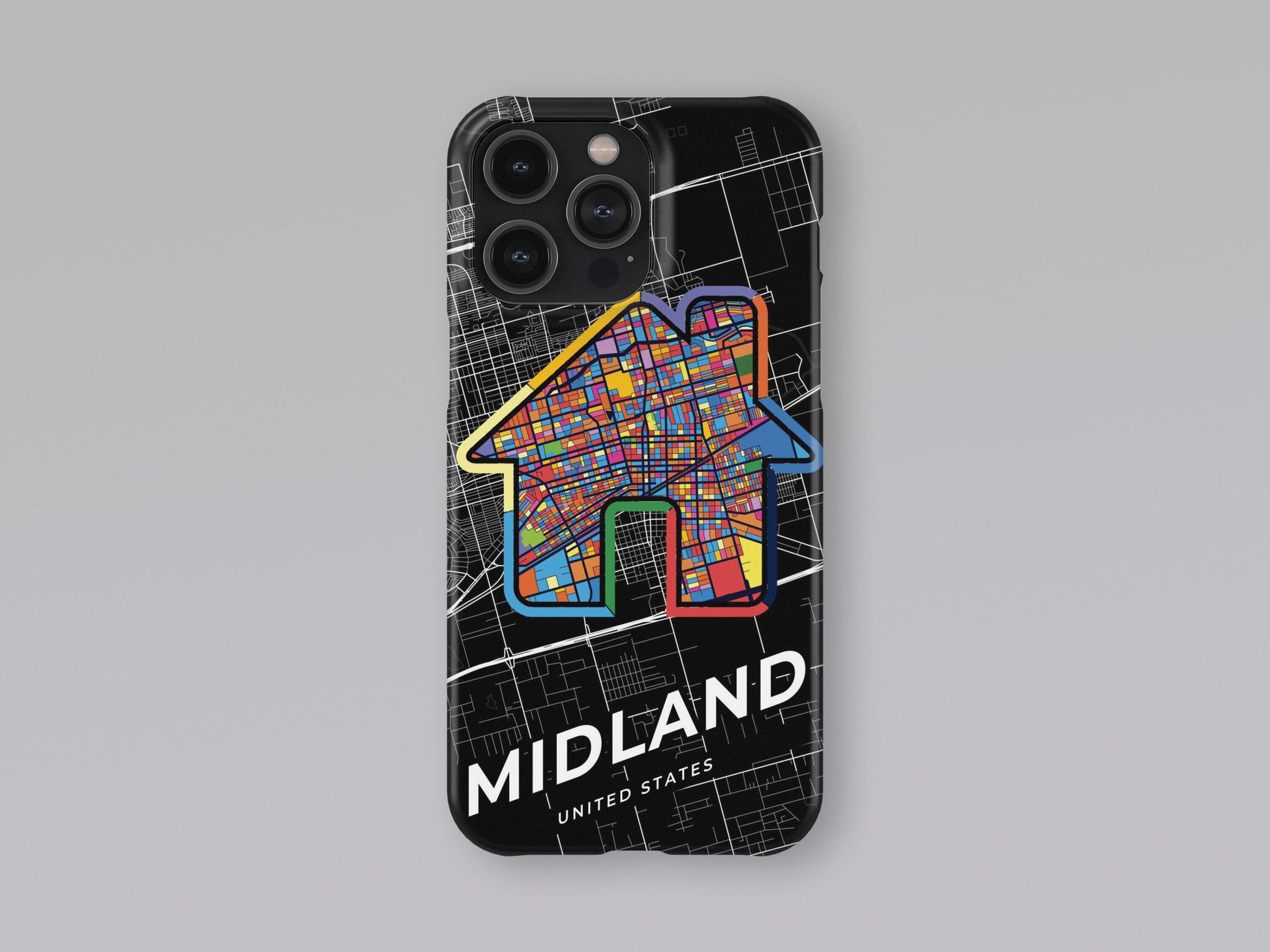 Midland Texas slim phone case with colorful icon 3