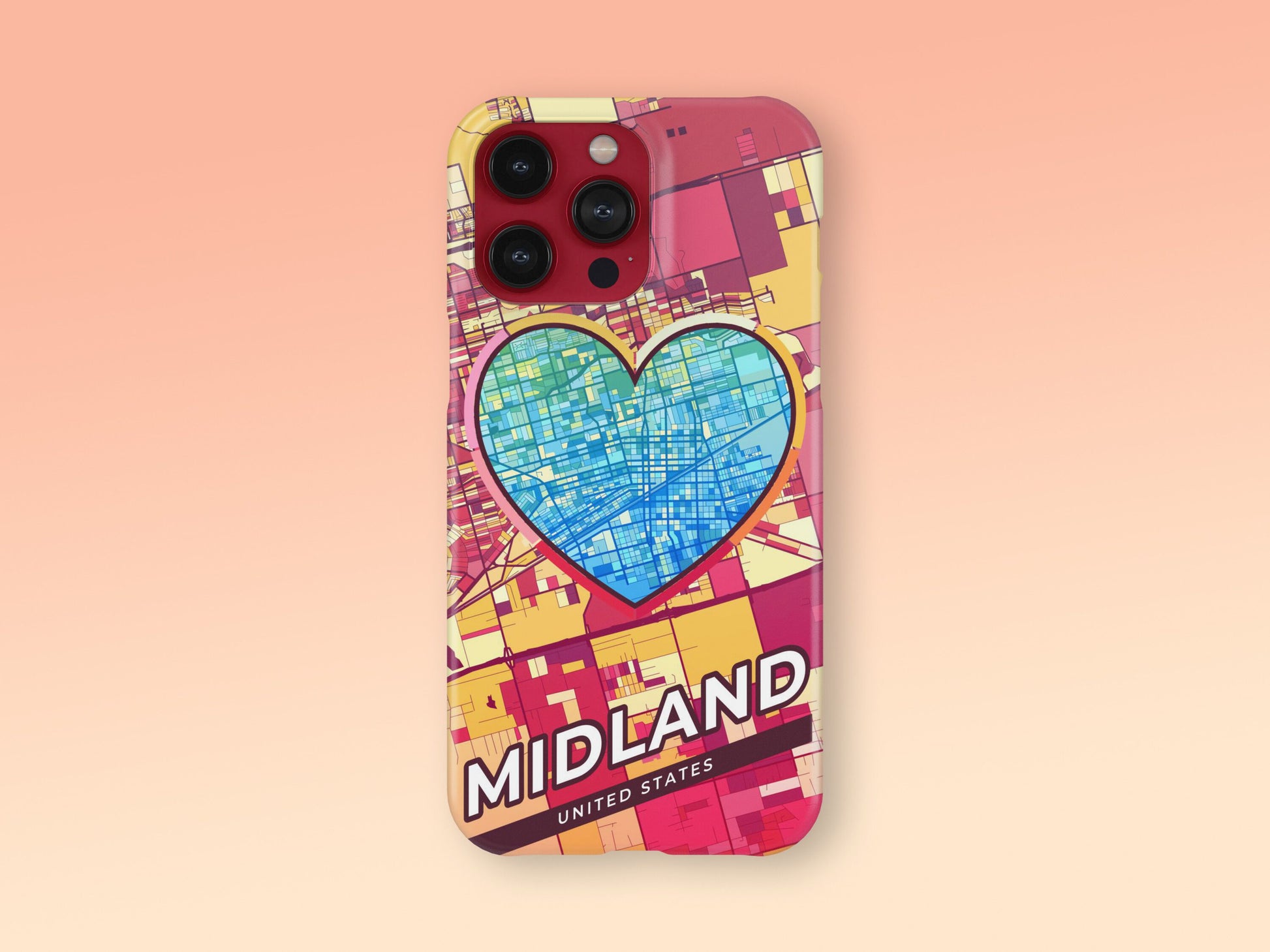 Midland Texas slim phone case with colorful icon 2