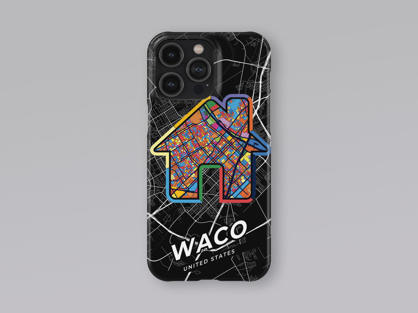 Waco Texas slim phone case with colorful icon 3