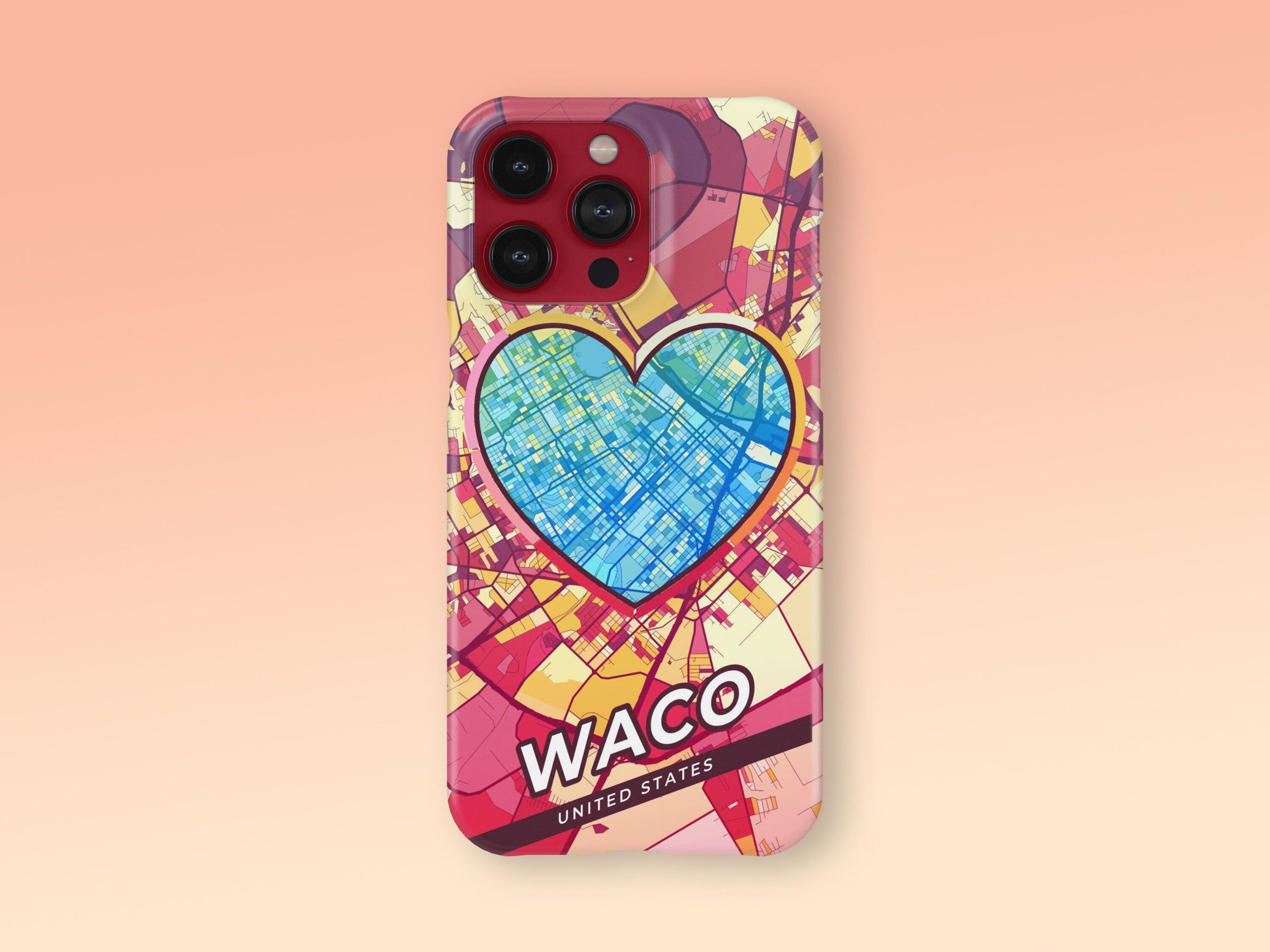Waco Texas slim phone case with colorful icon 2
