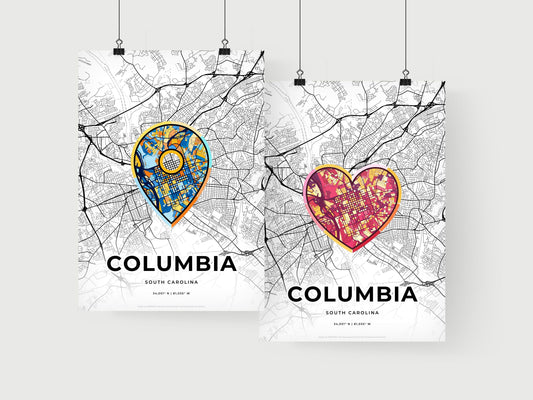 Columbia South Carolina art print for couples