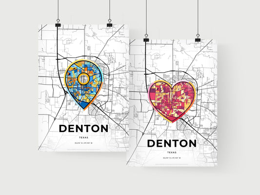 Denton Texas art print for couples