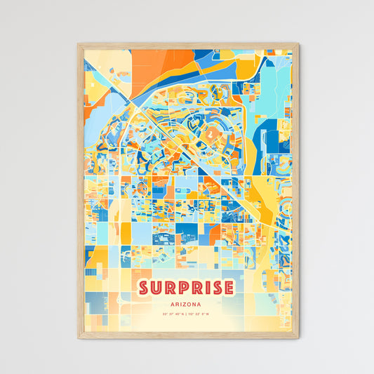 Colorful Surprise Arizona Fine Art Map Blue Orange