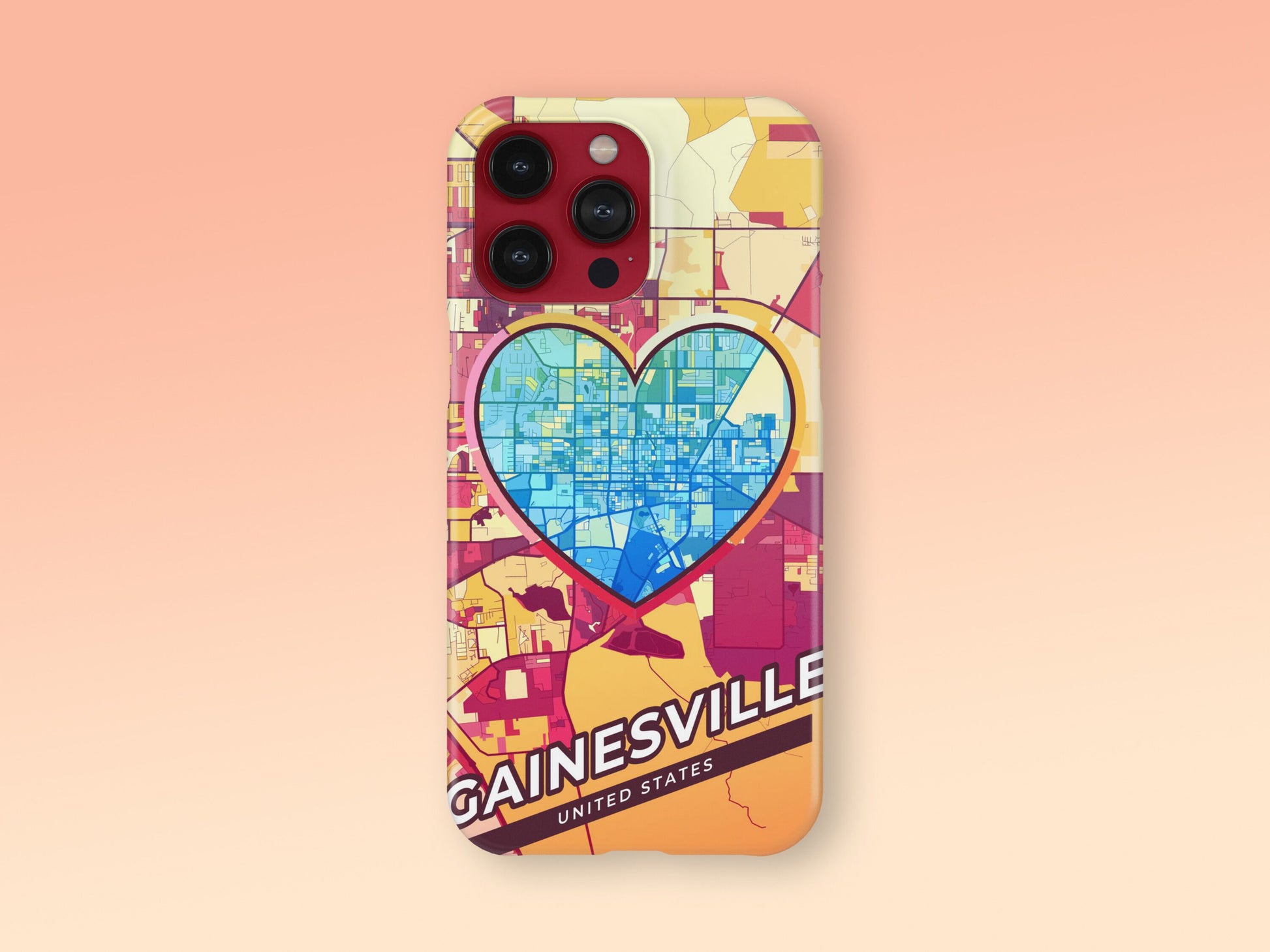 Gainesville Florida slim phone case with colorful icon. Birthday, wedding or housewarming gift. Couple match cases. 2