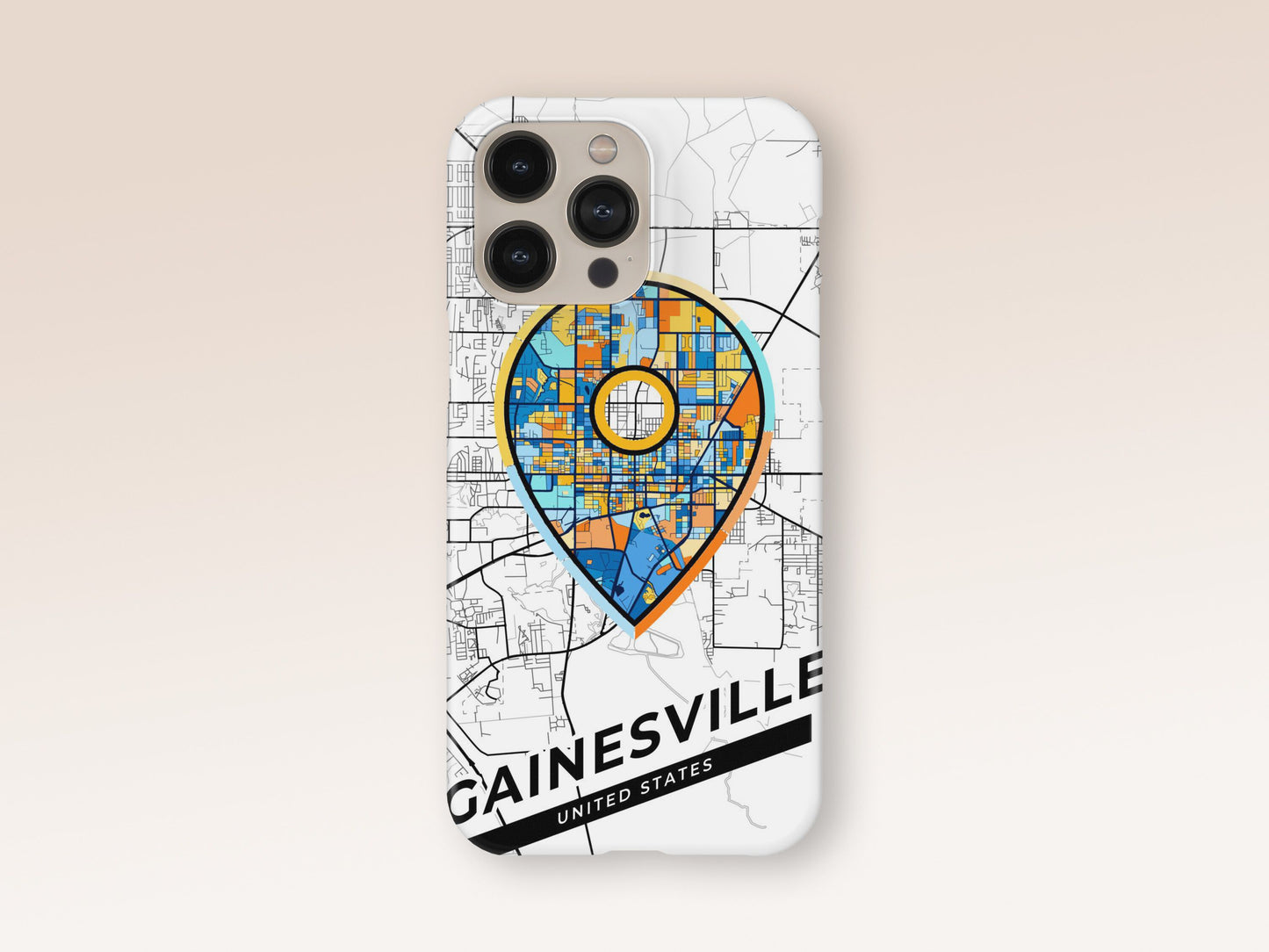 Gainesville Florida slim phone case with colorful icon. Birthday, wedding or housewarming gift. Couple match cases. 1