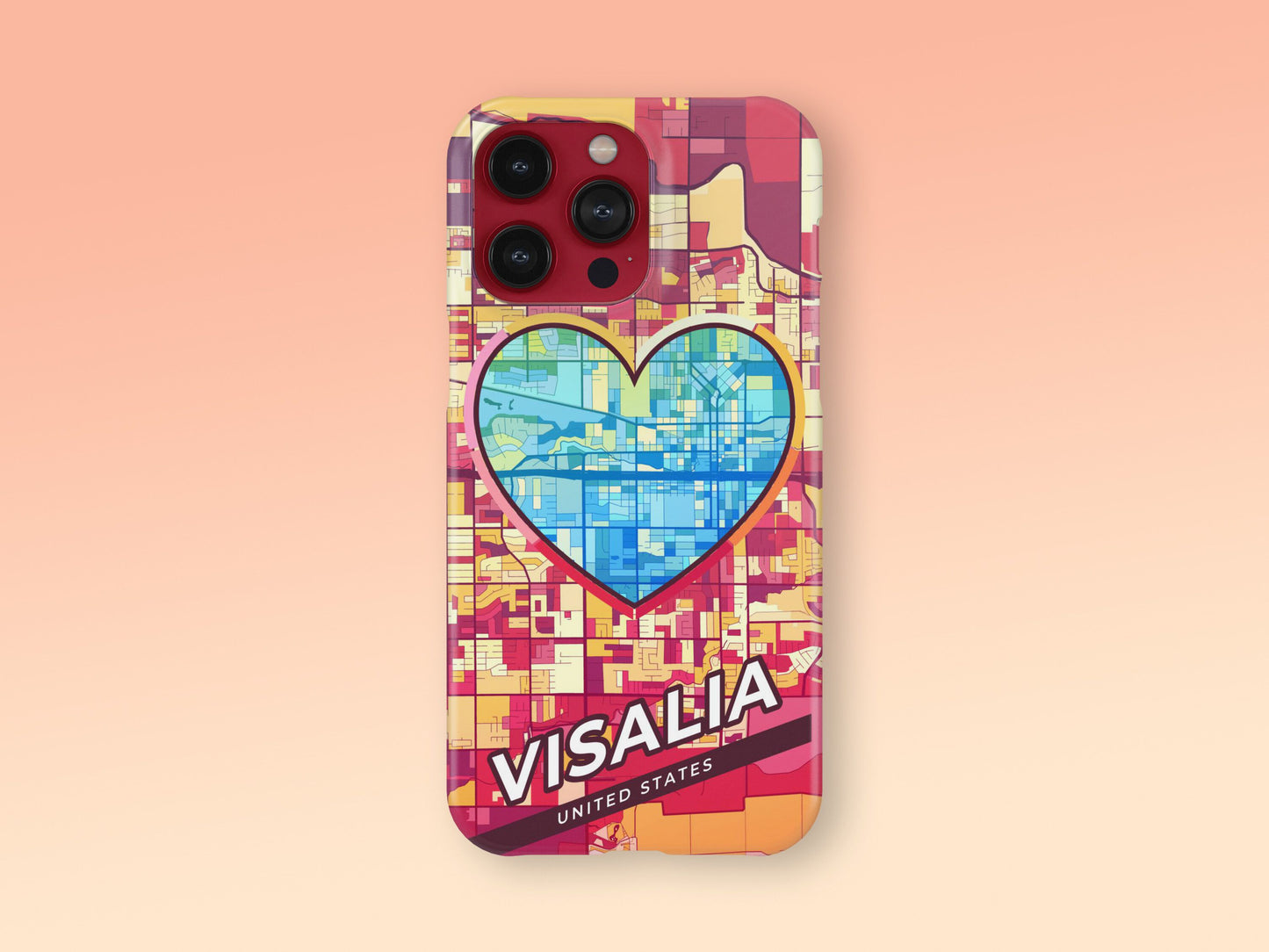 Visalia California slim phone case with colorful icon 2