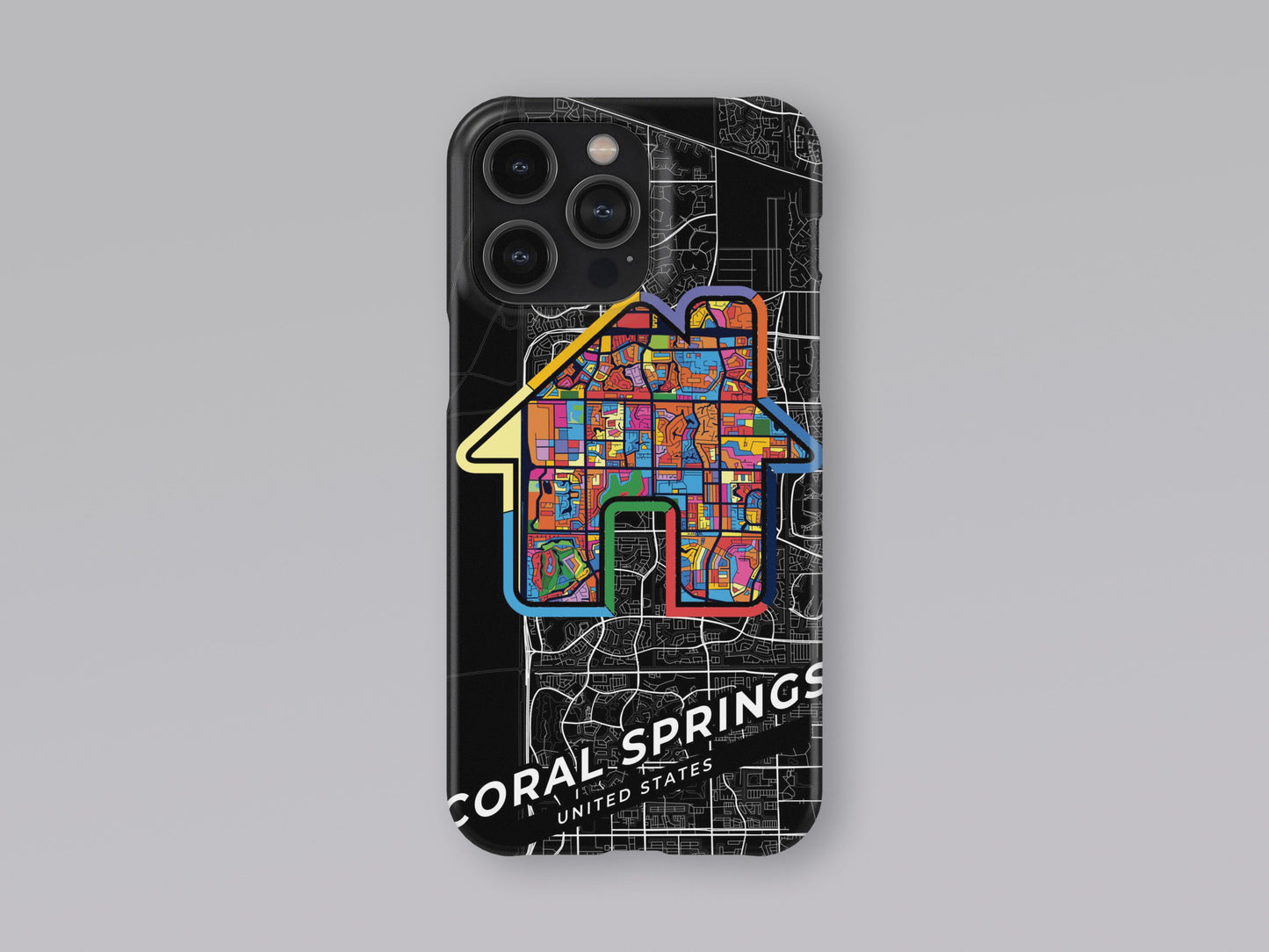 Coral Springs Florida slim phone case with colorful icon. Birthday, wedding or housewarming gift. Couple match cases. 3