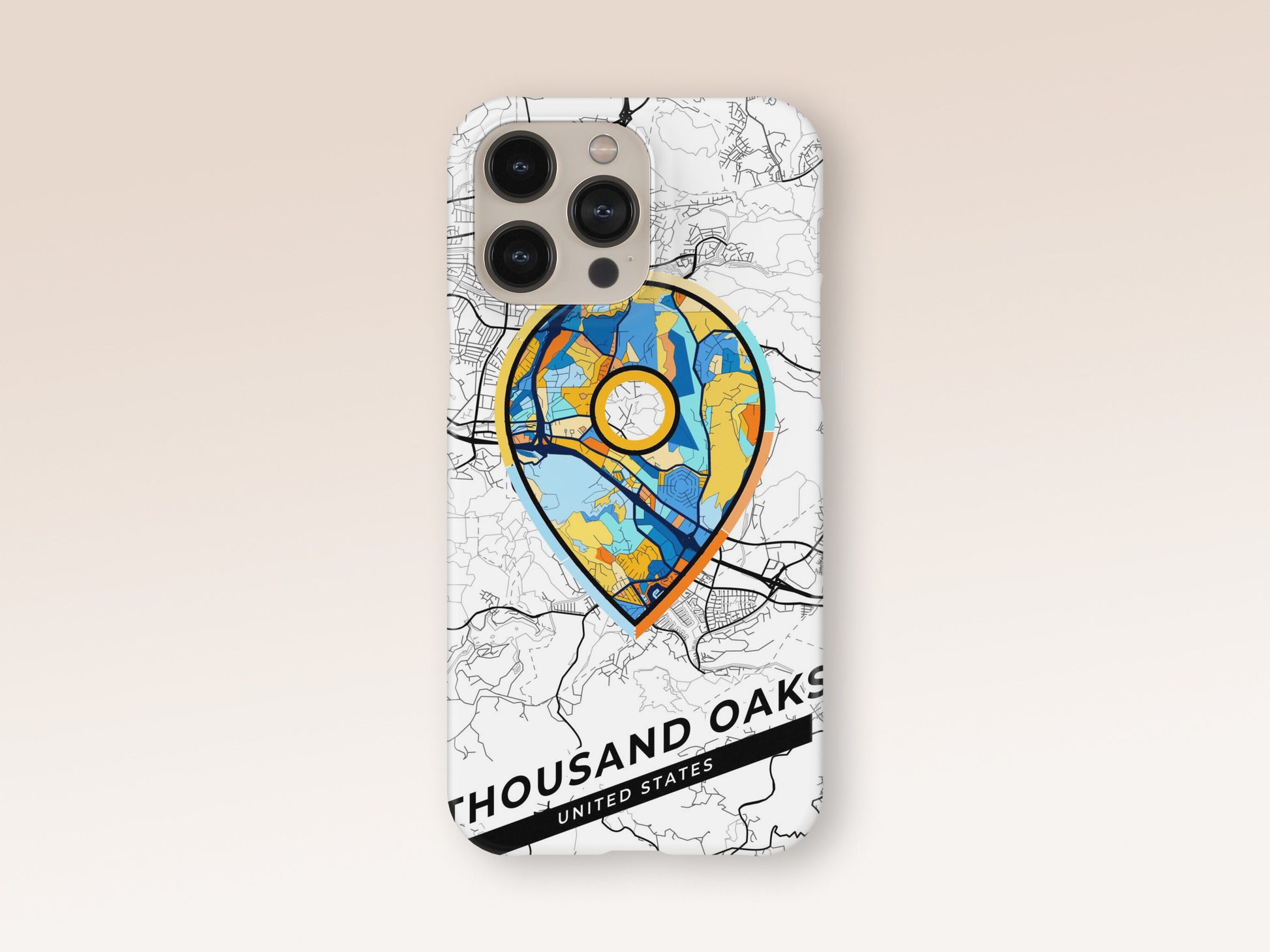 Thousand Oaks California slim phone case with colorful icon 1