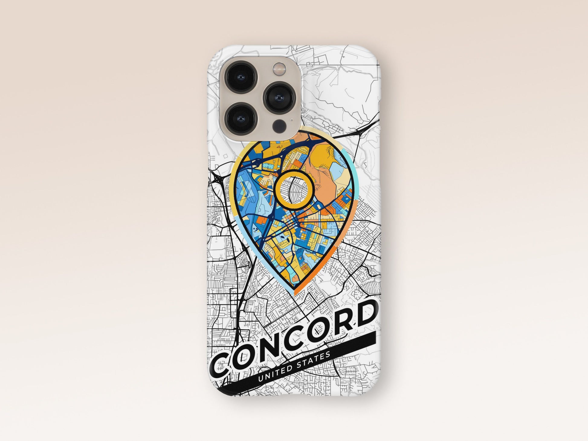 Concord California slim phone case with colorful icon. Birthday, wedding or housewarming gift. Couple match cases. 1