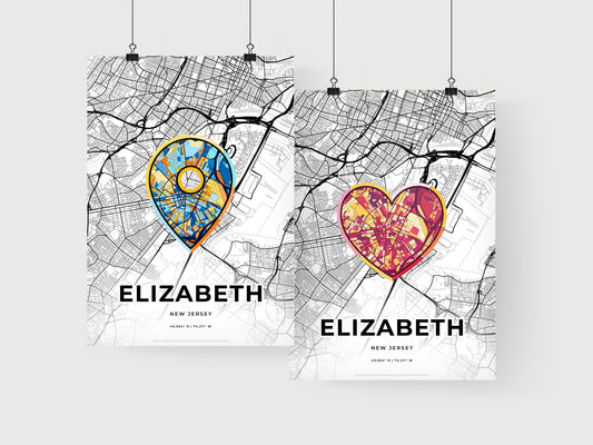 Elizabeth New Jersey art print for couples