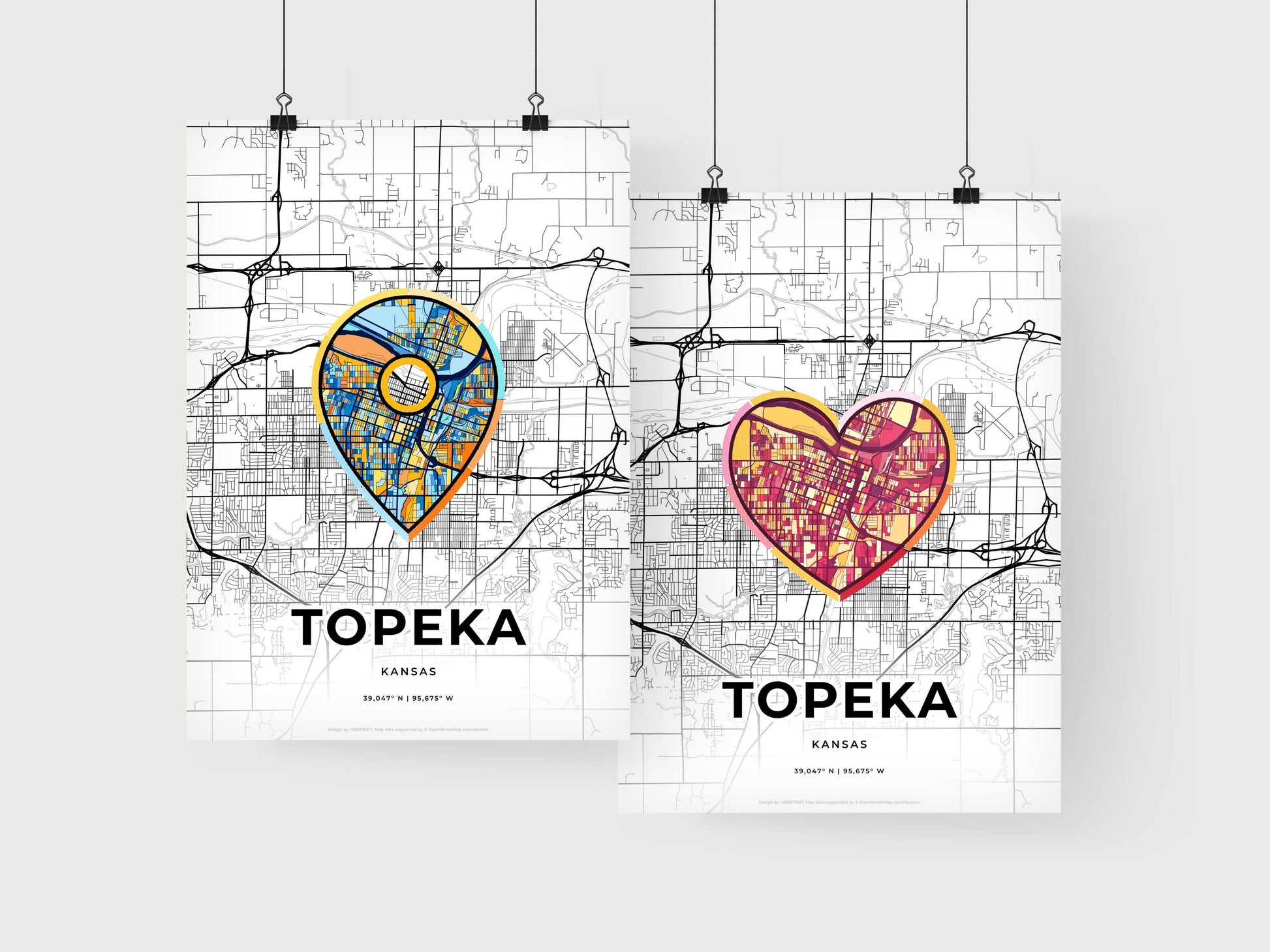 Topeka Kansas art print for couples