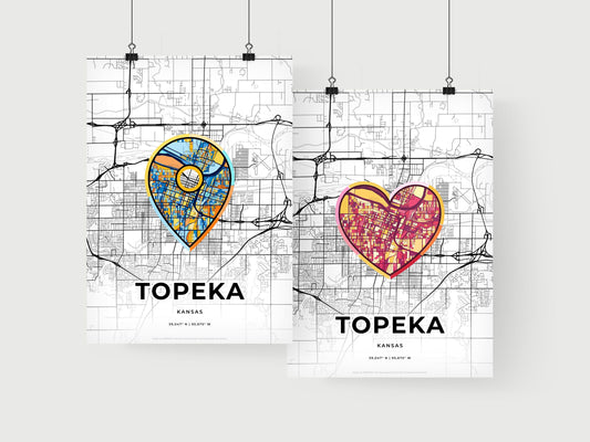 Topeka Kansas art print for couples