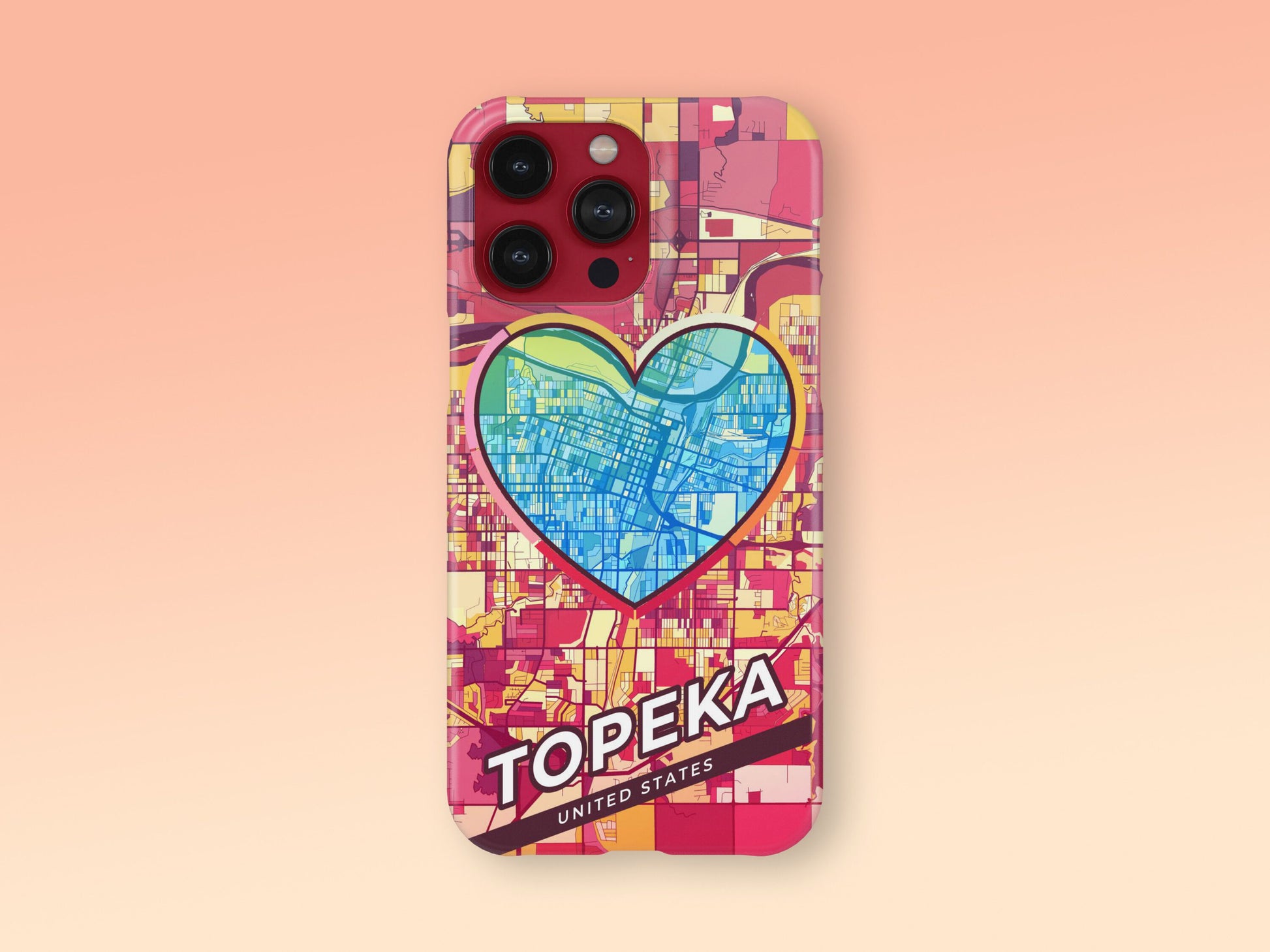 Topeka Kansas slim phone case with colorful icon 2