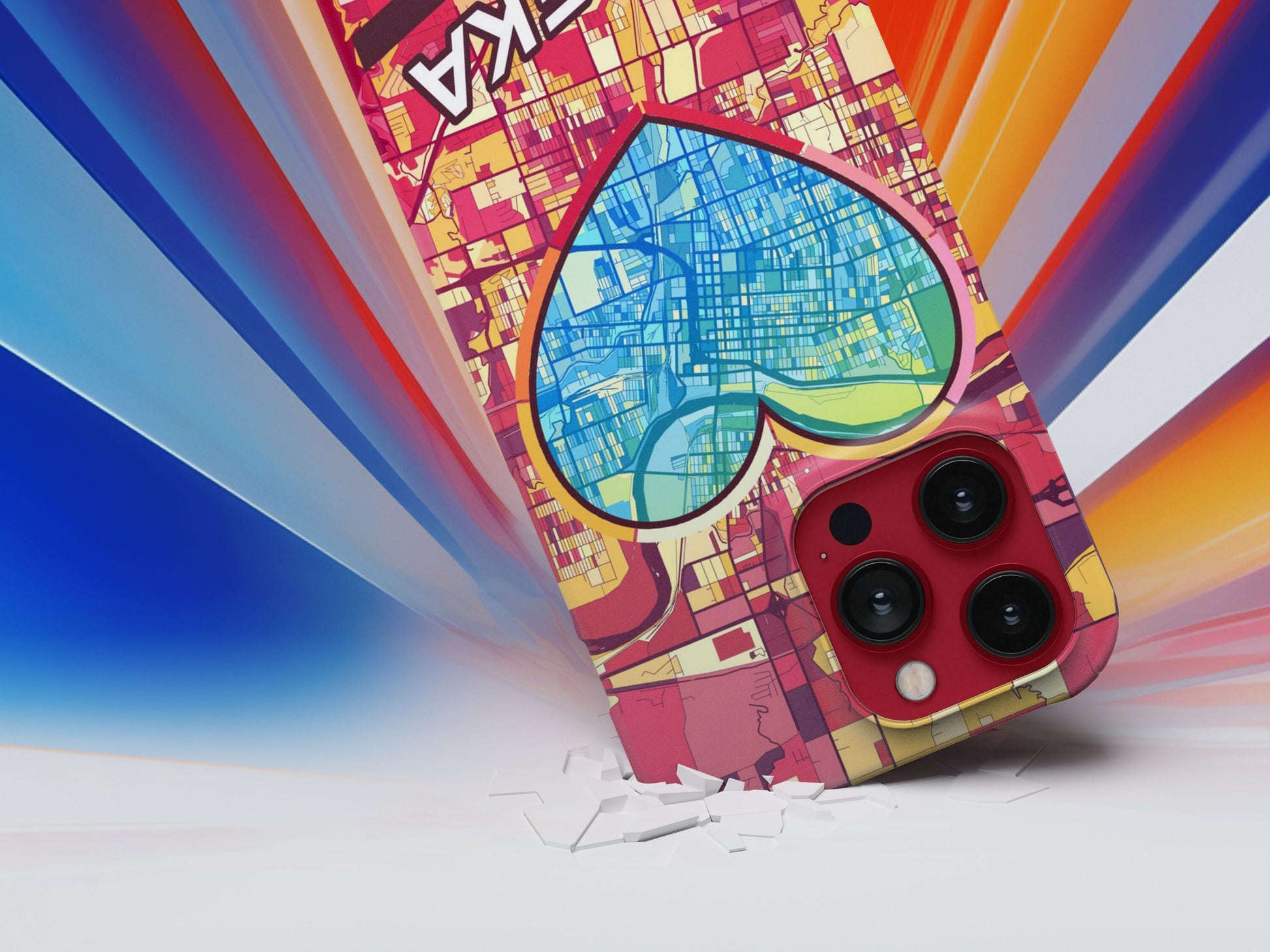 Topeka Kansas slim phone case with colorful icon