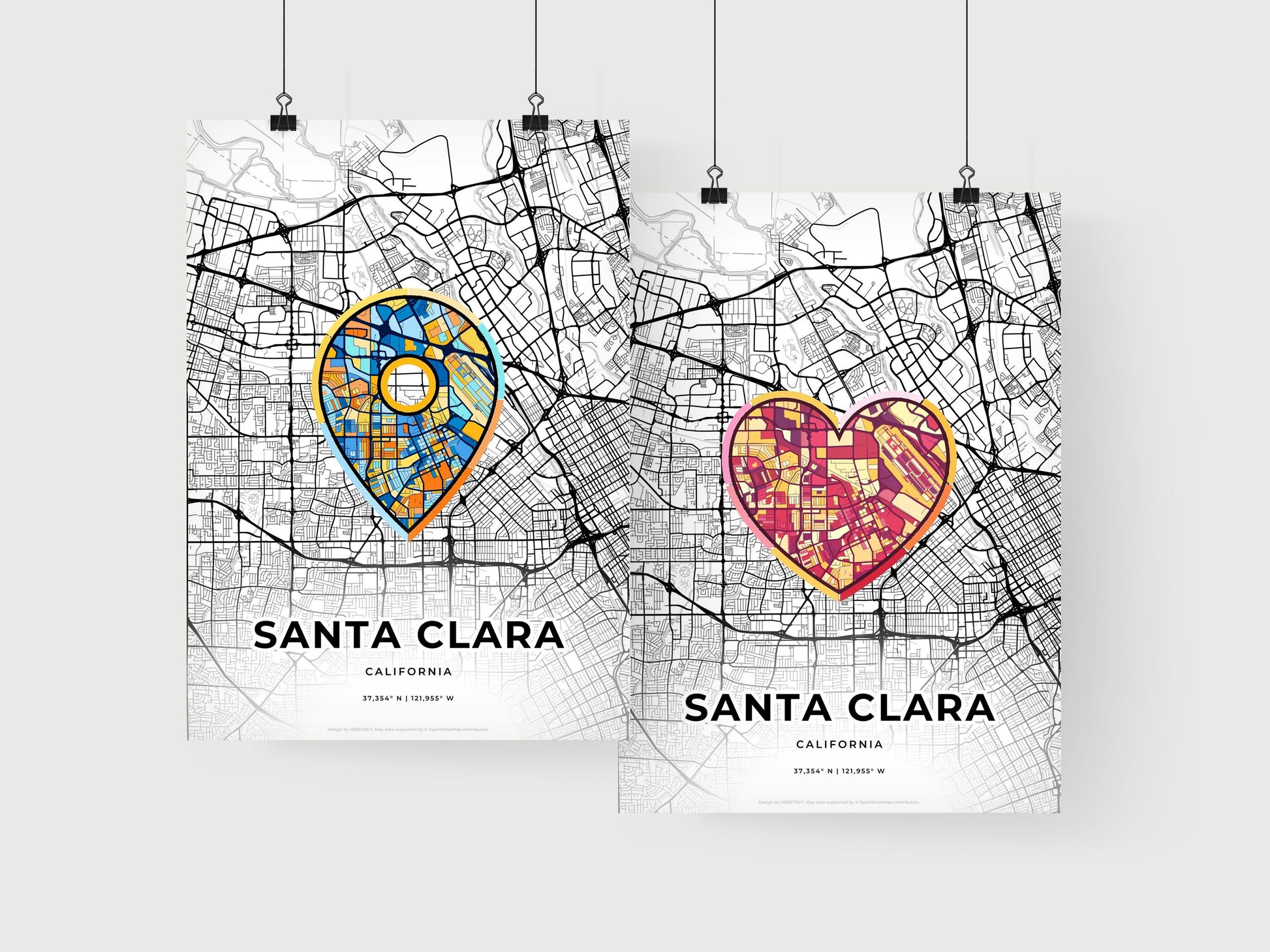 Santa Clara California art print for couples