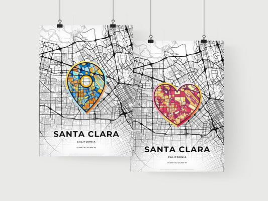 Santa Clara California art print for couples