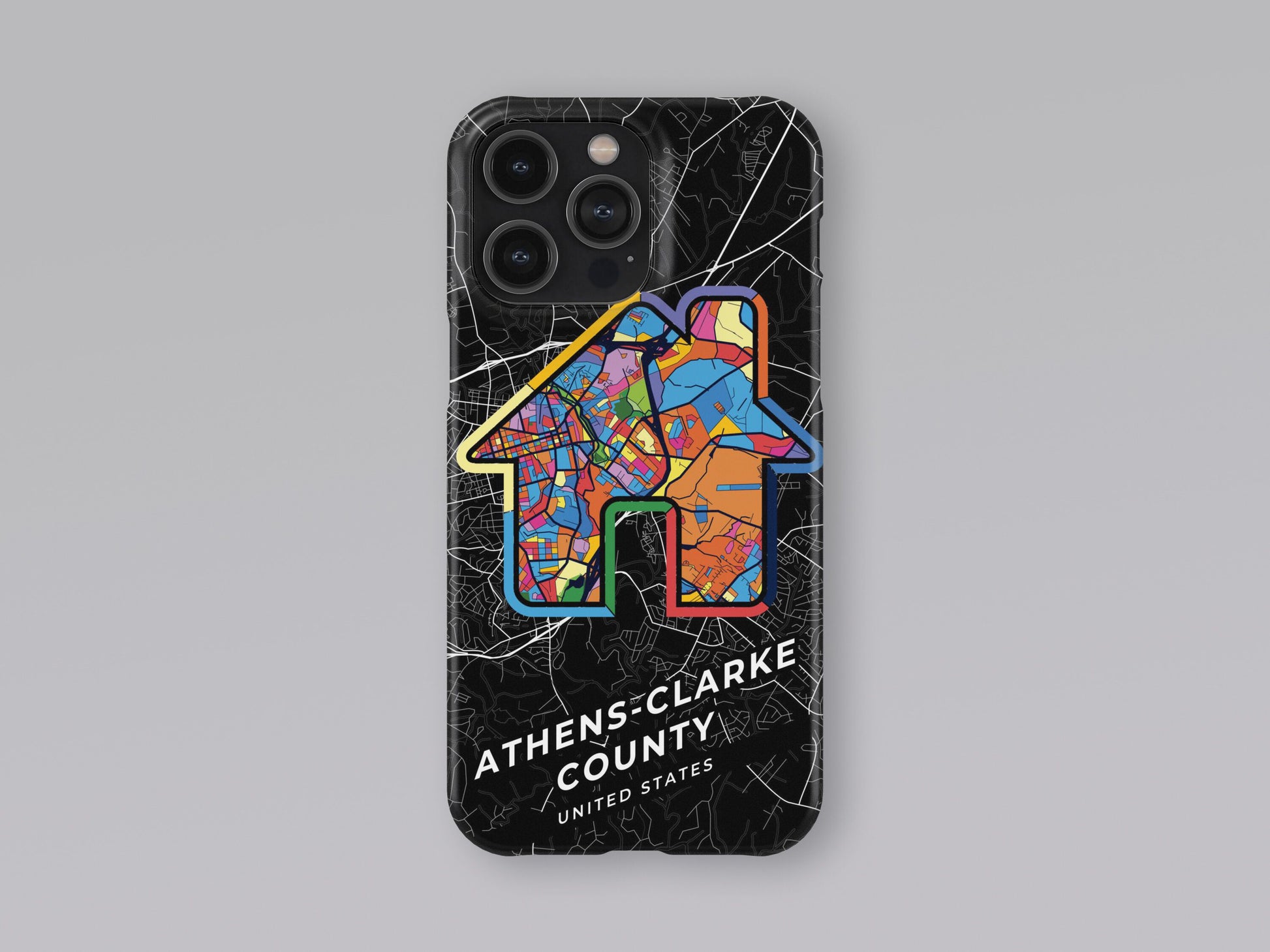 Athens-Clarke County Georgia slim phone case with colorful icon. Birthday, wedding or housewarming gift. Couple match cases. 3