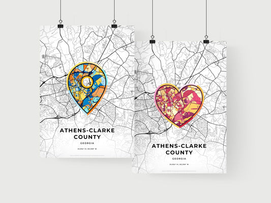 Athens-Clarke County Georgia art print for couples