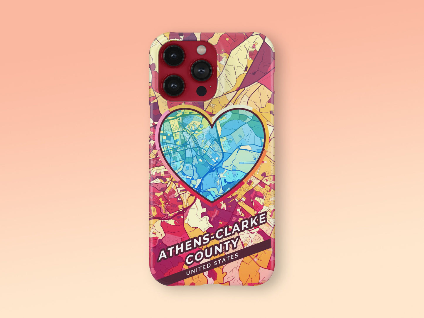 Athens-Clarke County Georgia slim phone case with colorful icon. Birthday, wedding or housewarming gift. Couple match cases. 2