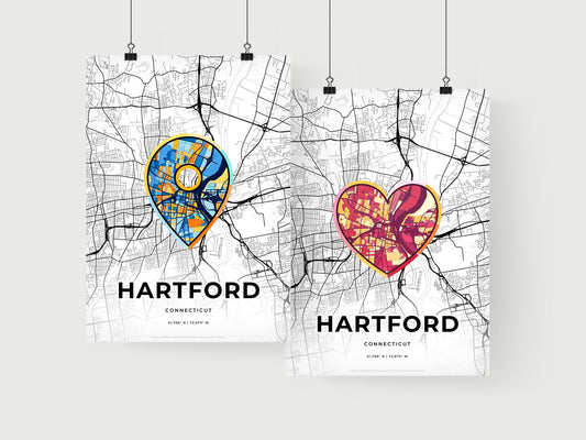 Hartford Connecticut art print for couples