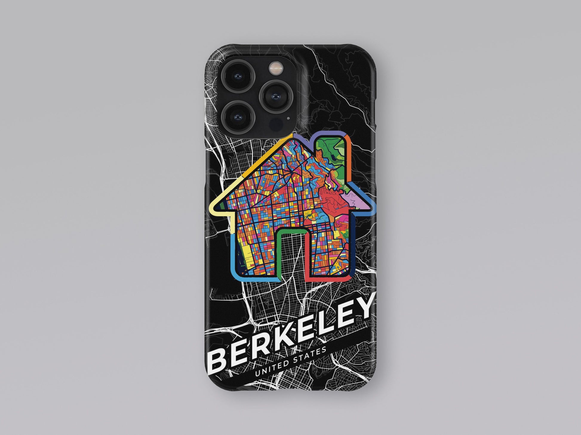 Berkeley California slim phone case with colorful icon. Birthday, wedding or housewarming gift. Couple match cases. 3