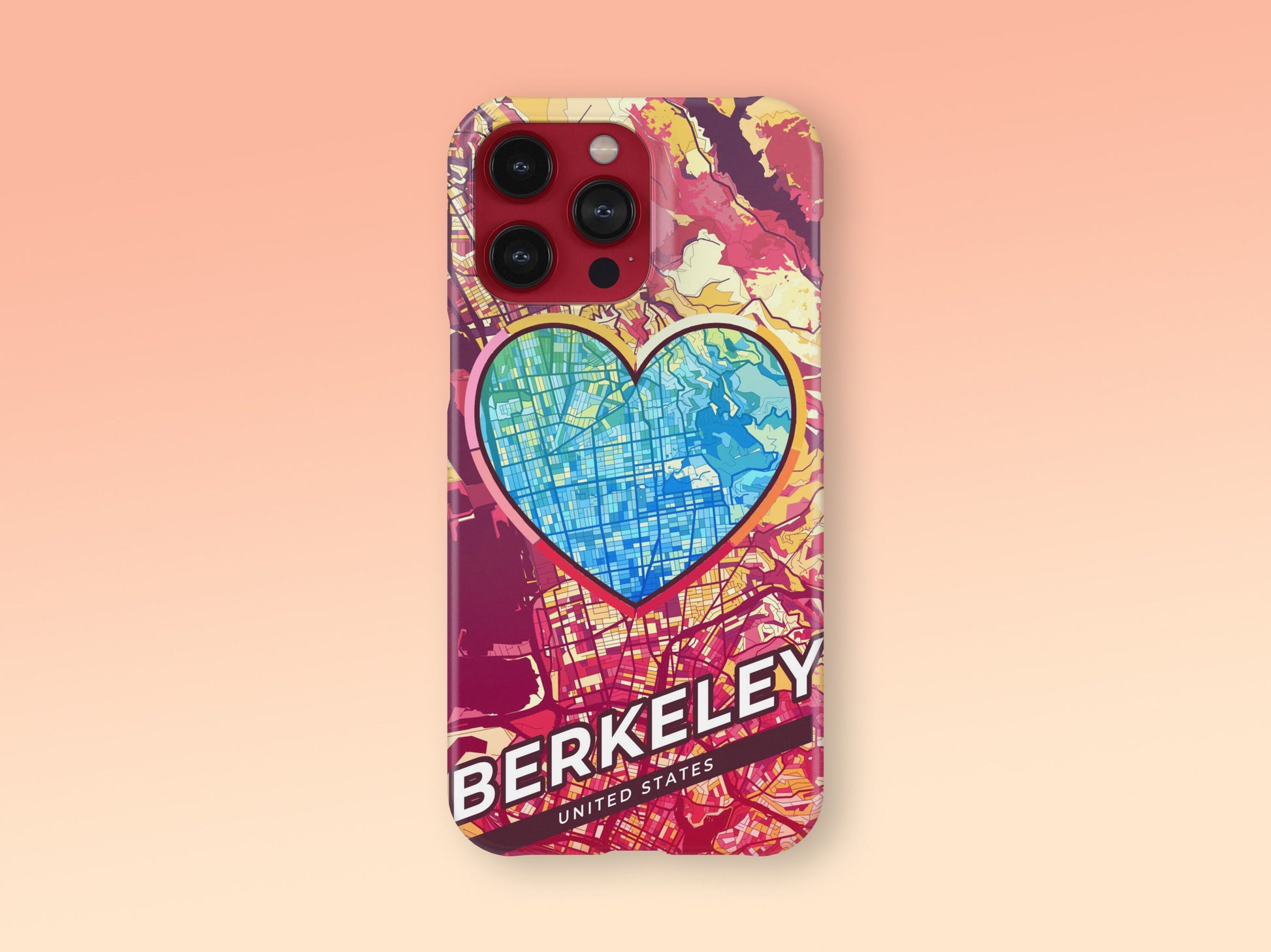 Berkeley California slim phone case with colorful icon. Birthday, wedding or housewarming gift. Couple match cases. 2