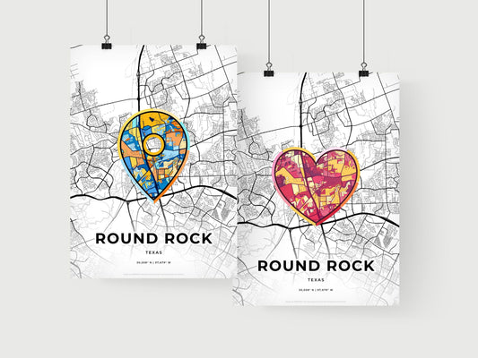 Round Rock Texas art print for couples