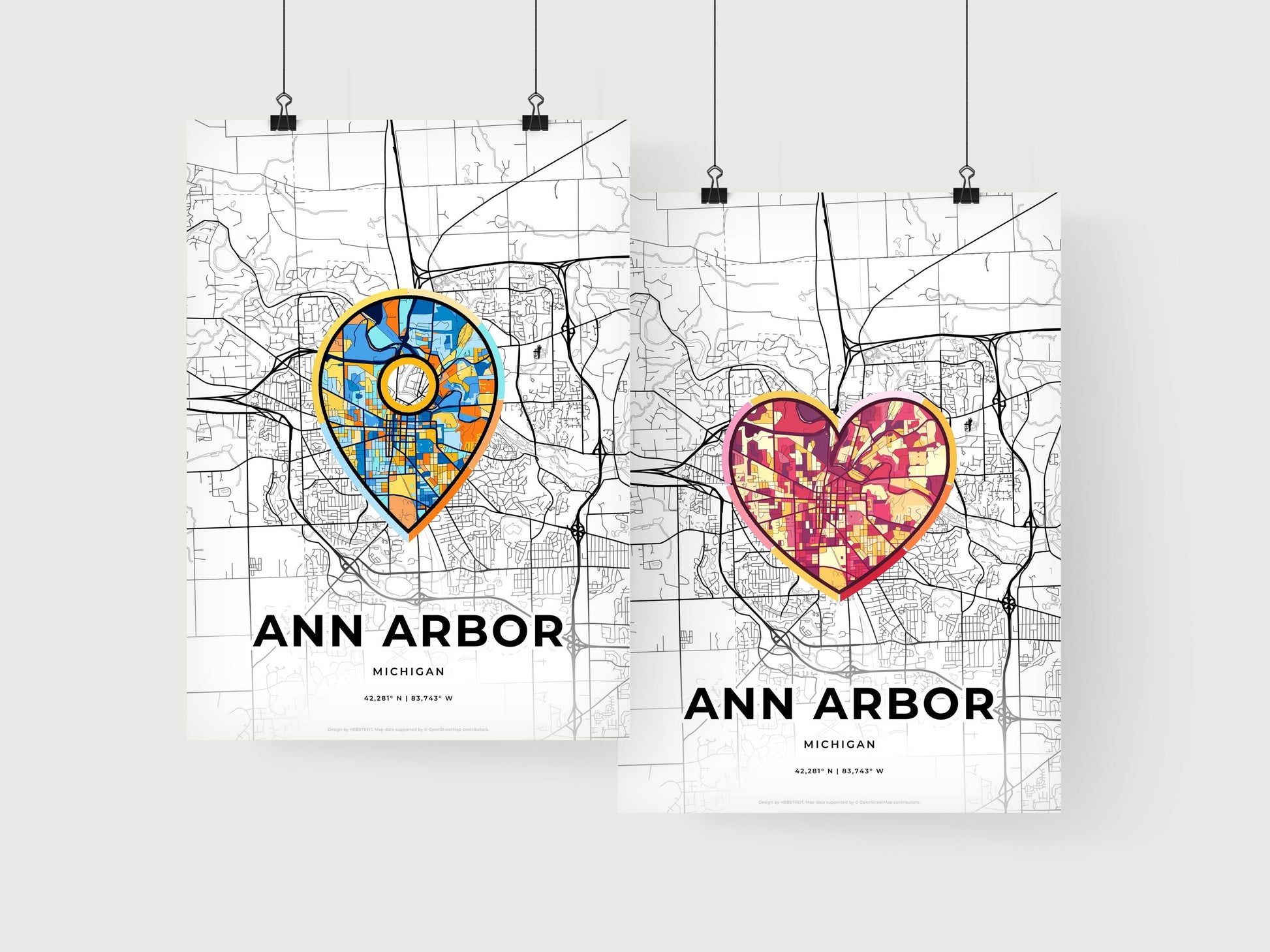 Ann Arbor Michigan art print for couples