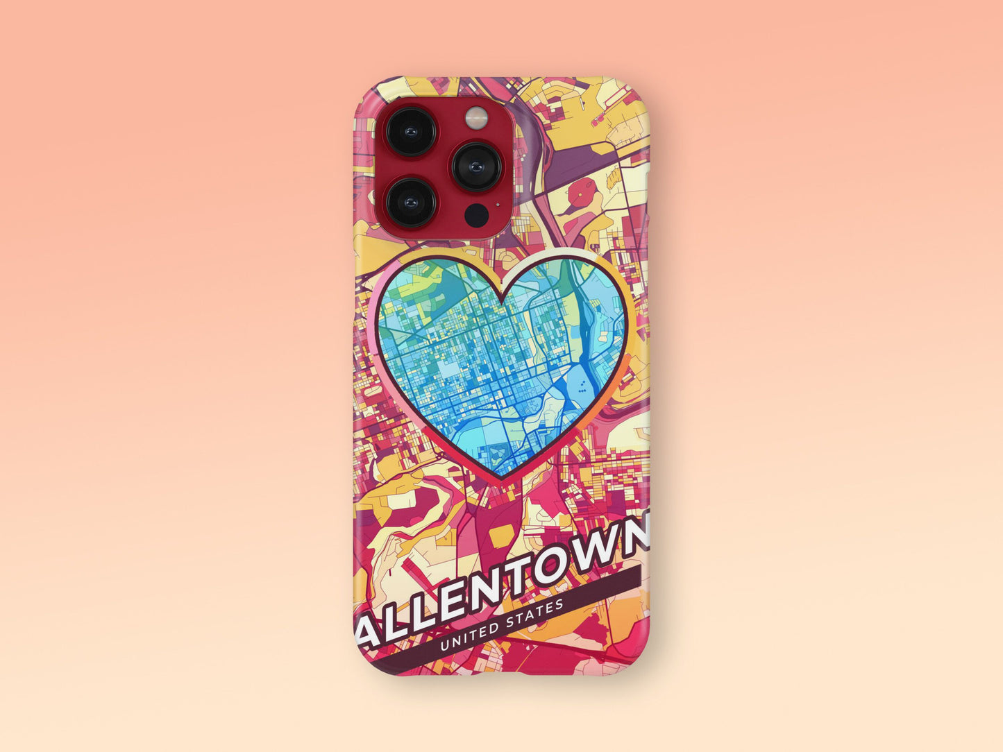 Allentown Pennsylvania slim phone case with colorful icon. Birthday, wedding or housewarming gift. Couple match cases. 2