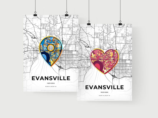Evansville Indiana art print for couples
