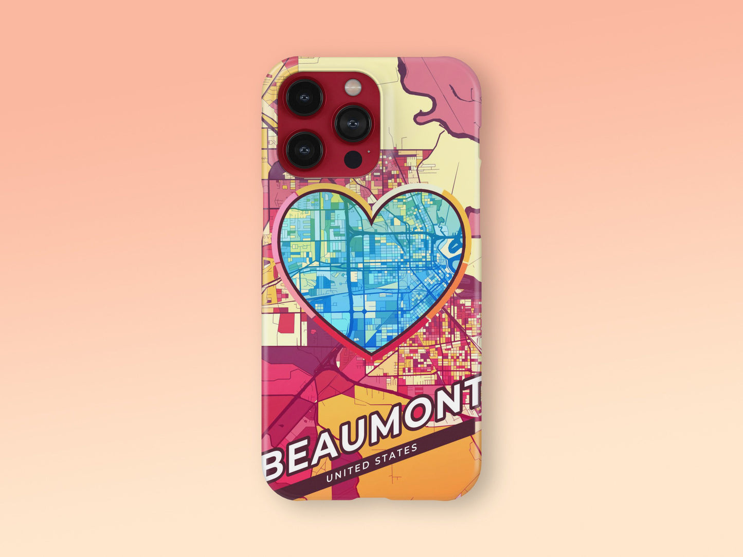 Beaumont Texas slim phone case with colorful icon. Birthday, wedding or housewarming gift. Couple match cases. 2