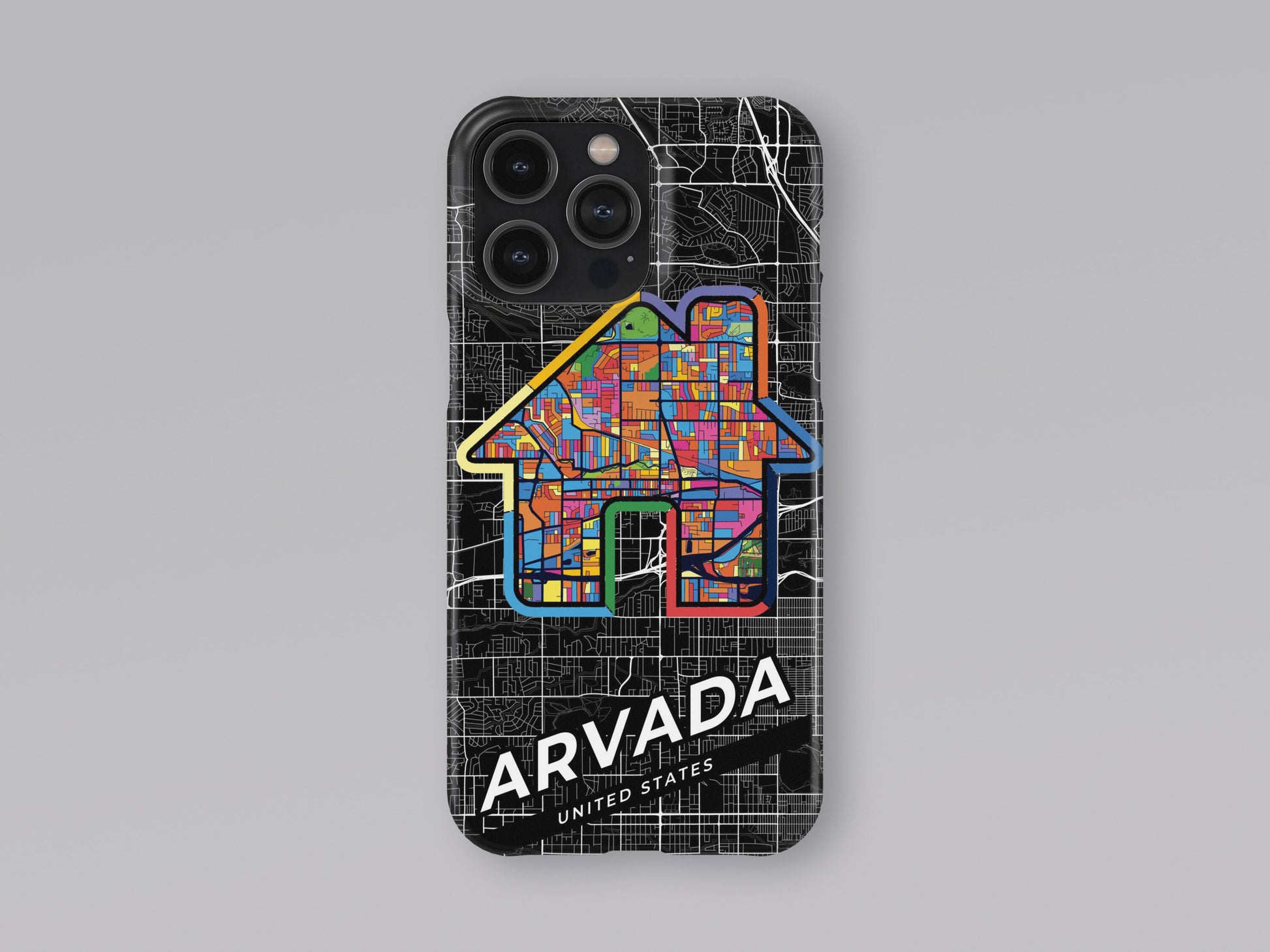 Arvada Colorado slim phone case with colorful icon. Birthday, wedding or housewarming gift. Couple match cases. 3