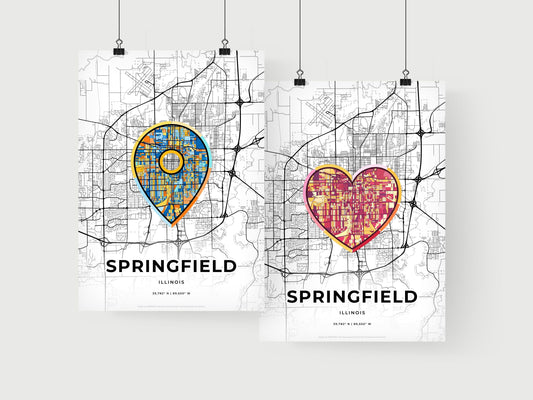 Springfield Illinois art print for couples