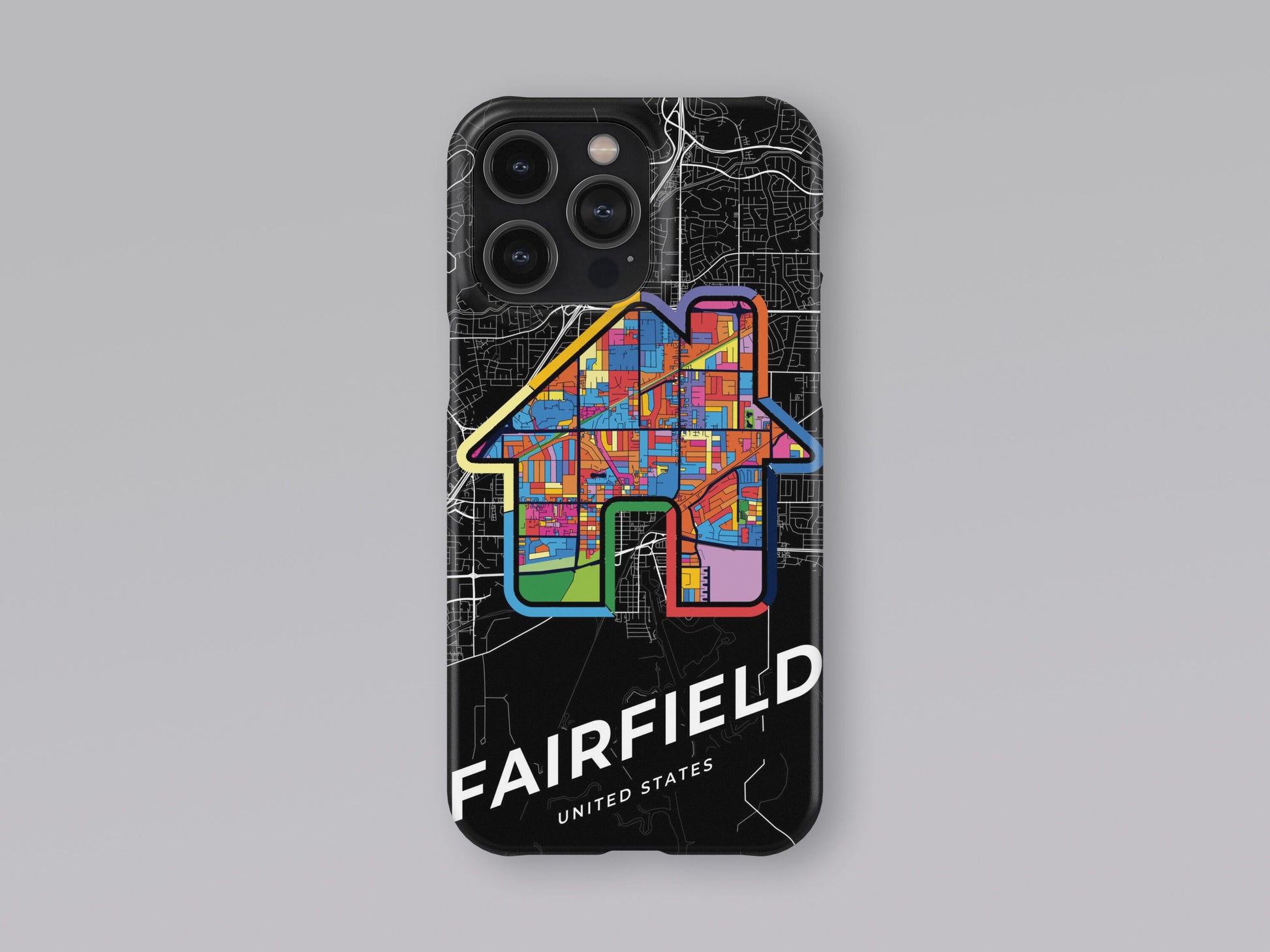 Fairfield California slim phone case with colorful icon. Birthday, wedding or housewarming gift. Couple match cases. 3