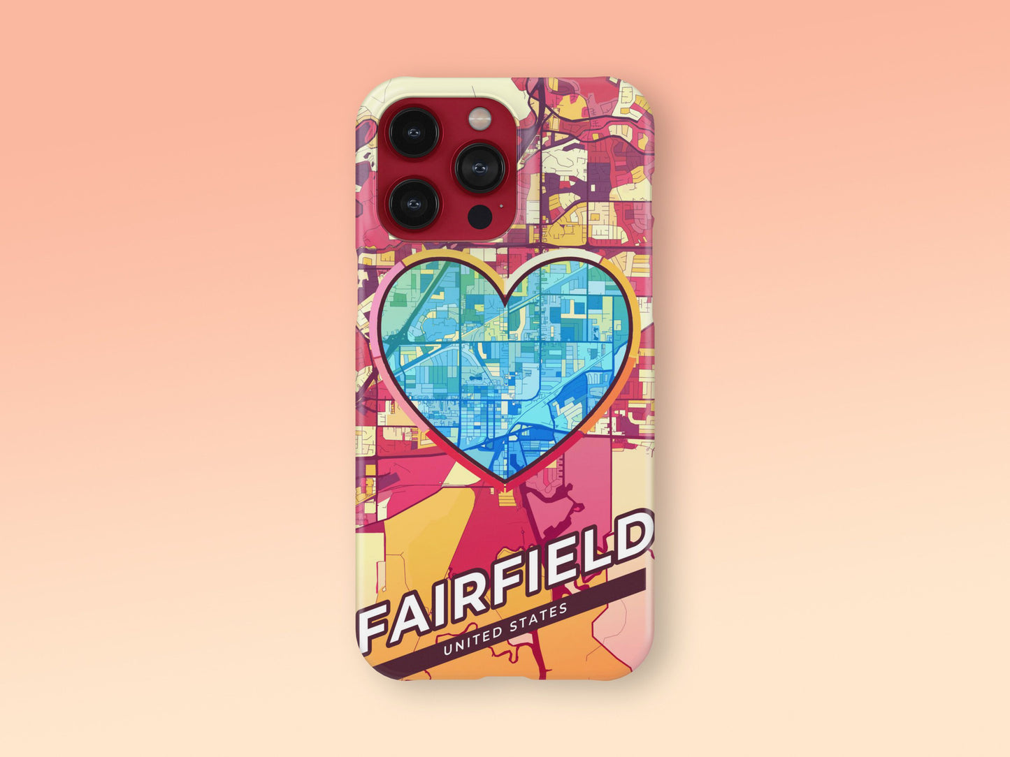 Fairfield California slim phone case with colorful icon. Birthday, wedding or housewarming gift. Couple match cases. 2