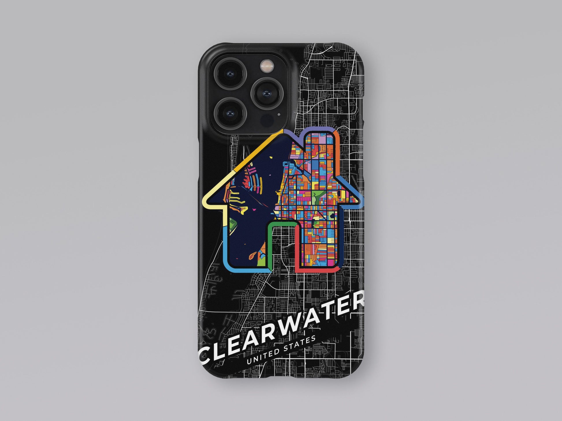 Clearwater Florida slim phone case with colorful icon. Birthday, wedding or housewarming gift. Couple match cases. 3