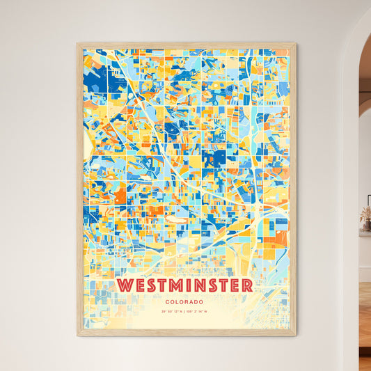 Colorful Westminster Colorado Fine Art Map Blue Orange